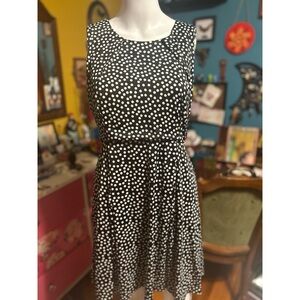 Black Sleeveless Dress with White Polkadots ModCloth M